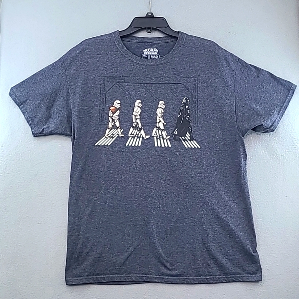 MAD ENGINE Star Wars Gray Abbey Road Storm Trooper Death Star Road Tee - Size Lg